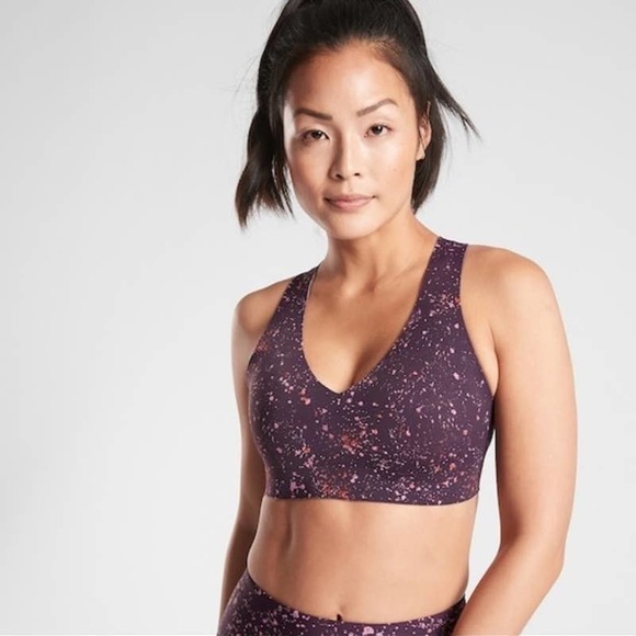 Athleta Other - Athleta Crossover Reversible Bra 12 Medium Support Agate Purple Splatter Paint